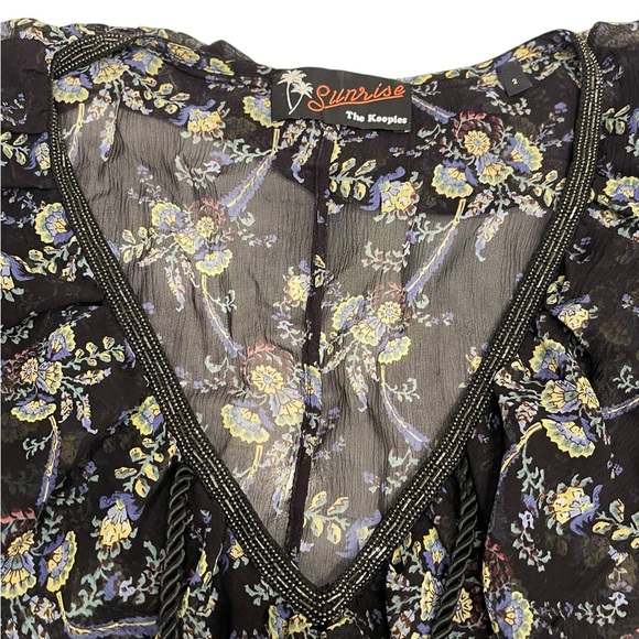 The Kooples Women's 100% Silk Tiered Ruffle Mini Dress Black Size 2 - Picture 7 of 12